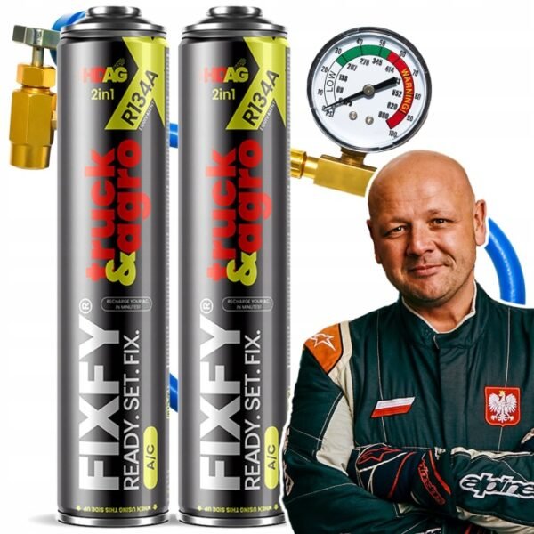 FIXFY TRUCK & AGRO 2x puszka + wąż z manometrem R134a